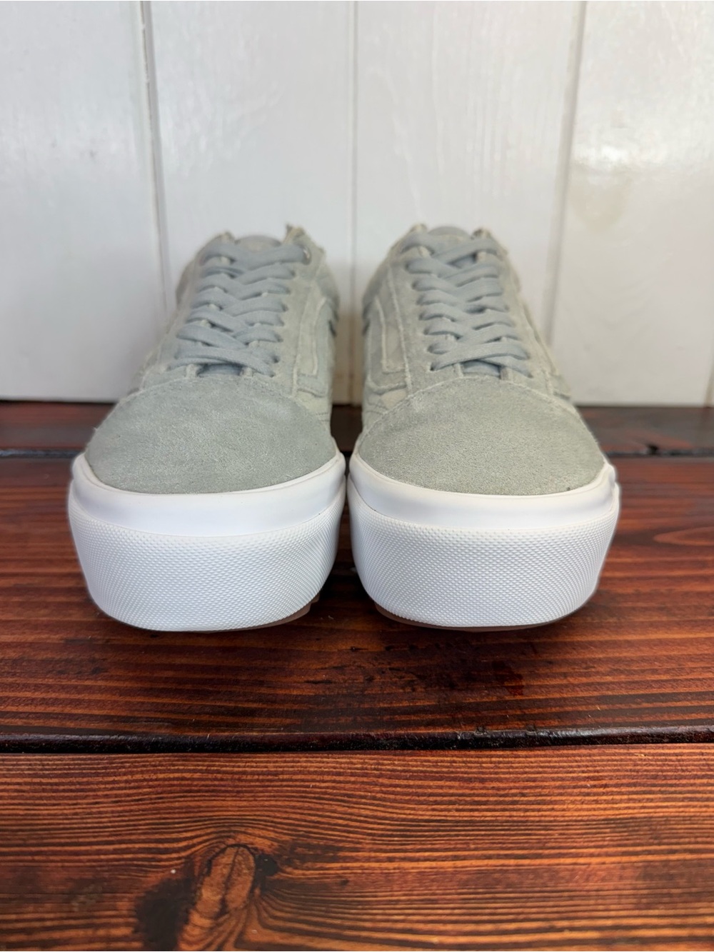 New - Vans Old Skool Stacked “Embossed Checkerboard” Sneakers – Gray - Sz 8 - Picture 4 of 9